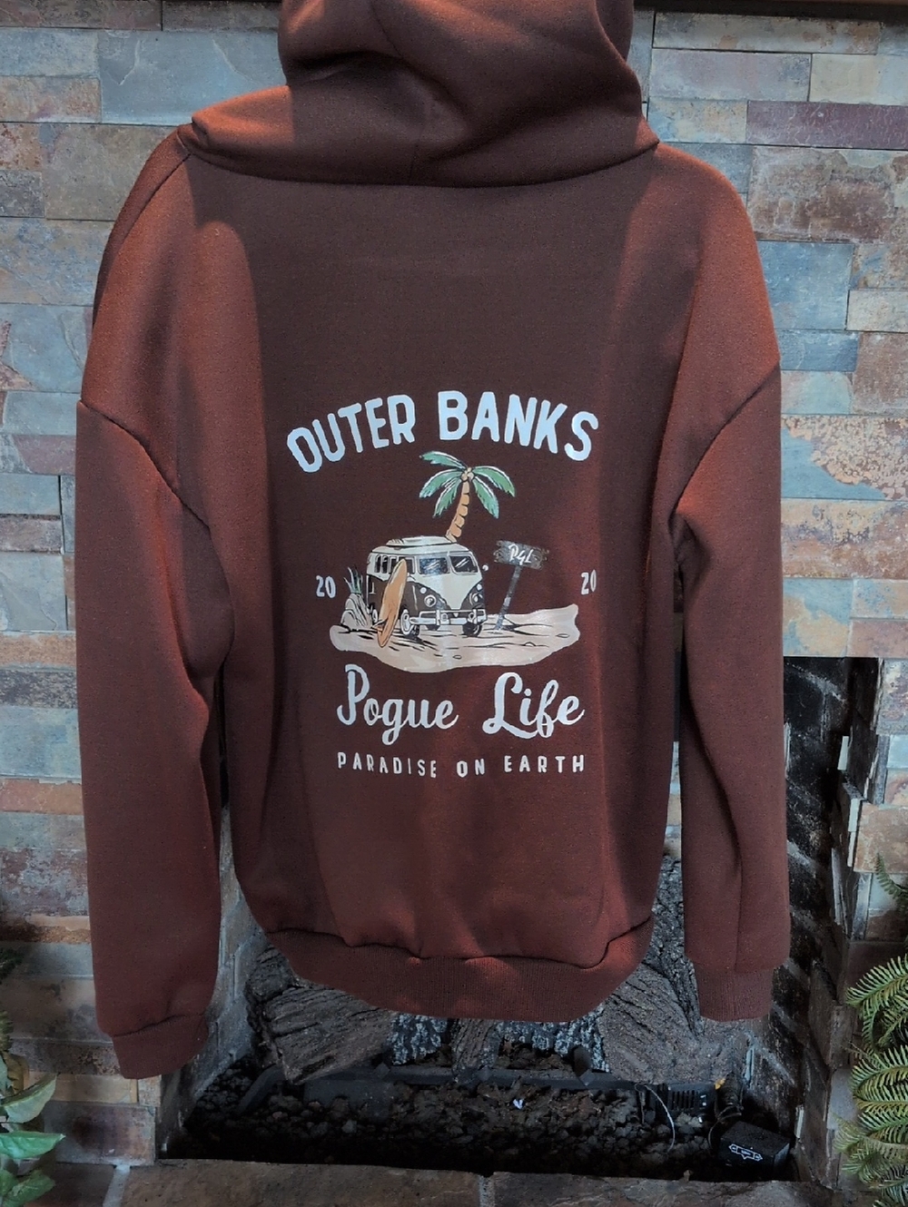 Outer Banks "Pogue Life" Brown Graphic Hoodie